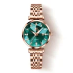 Olevs 5536 Watch For Woman–Rose Gold Green - Image 2