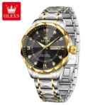 Olevs 5609 Watch For Men-Sliver Gold Black - Image 2