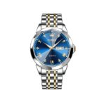 Olevs 9931 New luxury Fashion stainless steel imported quartz movement wrist-watch for Men- Silver Blue - Image 2