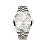 Olevs 9931 New luxury Fashion stainless steel imported quartz movement wrist-watch for Men- Silver Golden and White