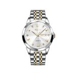 Olevs 9931 New luxury Fashion stainless steel imported quartz movement wrist-watch for Men- Silver Golden and White