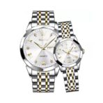 Olves 9931 Couple Watch-Golden Silver and White - Image 3