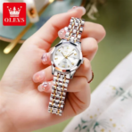 OLEVS 9931 Watch For Woman-Golden Silver White
