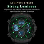 Poedagor E108 Duel tine Watch For Men-Silver Green