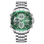 Poedagor E108 Duel tine Watch For Men-Silver Green
