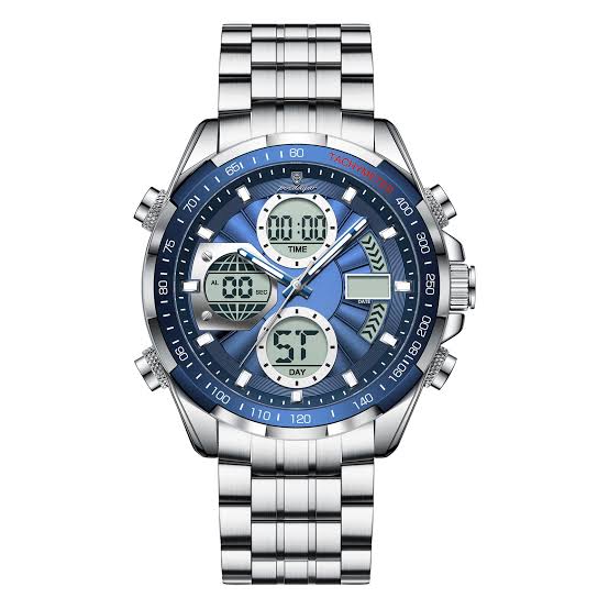 Poedagor E108 Duel tine Watch For Men-Silver green