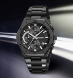 SKMEI 2452 Luxury Active Chronograph Luminous Stainless Steel Men’s Quartz Watch-Black - Image 3