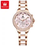 Olevs 9999 Women’s Watch-Rose Gold Pink