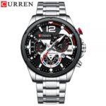 CURREN 8395 Luxury Brand Watch for Men – Silver & Black