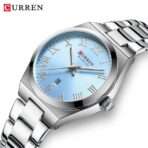 CURREN 9095 Elegant Stainless Steel Classic Women Quartz Watch- Silver