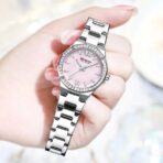 CURREN 9103 Fashion Luminous Quartz Stainless Steel Ladies Watch-Silver Pink - Image 2