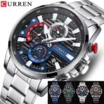 CURREN 8415 Chronograph Watch for Men – Silver - Image 2