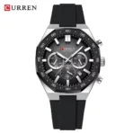 Curren 8489 Watch For Men Silicon Belt - Black