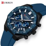 Curren 8489 Watch For Men Silicon Belt - Blue - Image 2