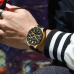 Curren 8489 Watch For Men Silicon Belt - Gold - Image 3