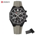 Curren 8489 Watch For Men Silicon Belt - Gray