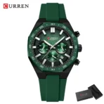 Curren 8489 Watch For Men Silicon Belt - Green