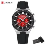 Curren 8489 Watch For Men Silicon Belt - Red