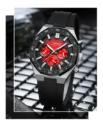 Curren 8489 Watch For Men Silicon Belt - Red - Image 2