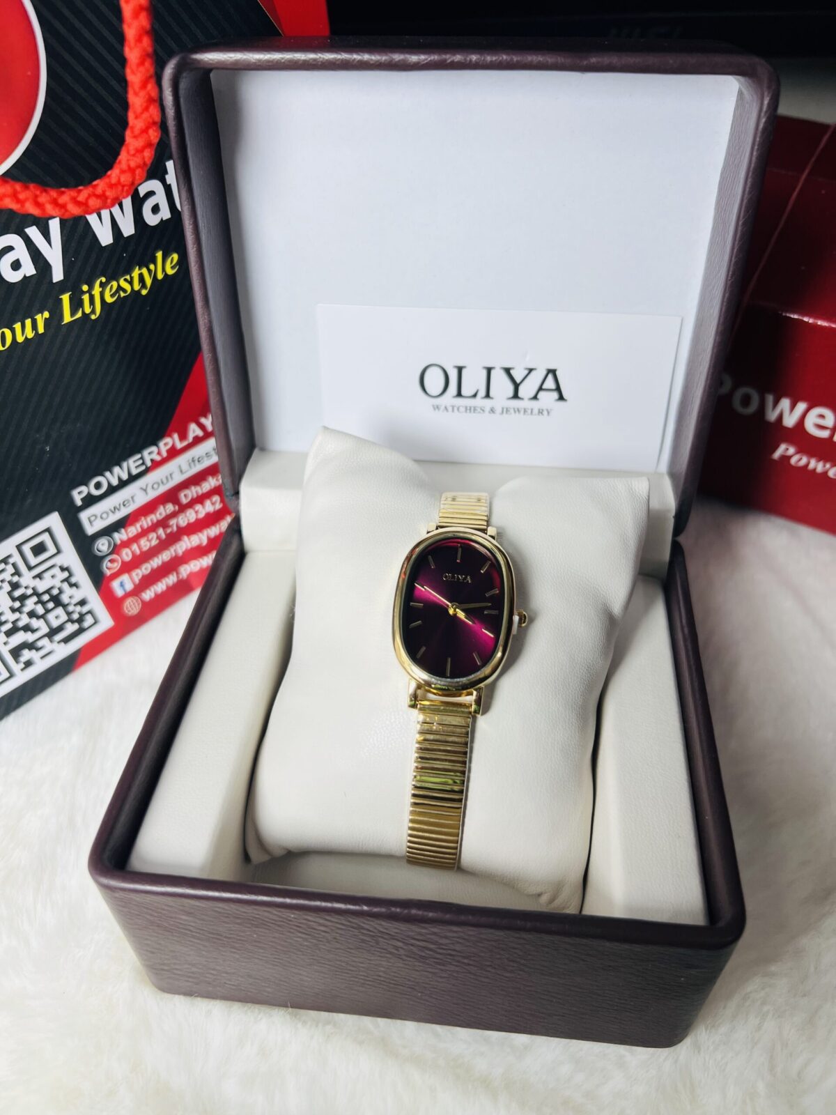 OLIYA 980 Orginal Jubli Bracelet Chain Watch For Woman-Golden and Red - Image 2