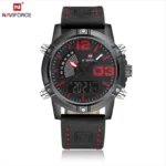 Naviforce 9095 Watch For Men - Black Red