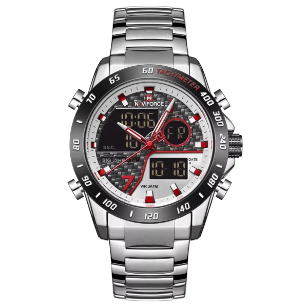 Naviforce 9171 Watch  For Men- Silver