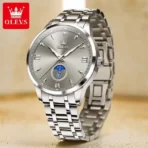 Olevs 3646 Watch For Men–Silver Gray