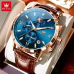 Olevs 2921 Watch For Men -Brown Rose Blue