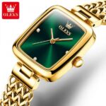 Olevs 9948 Luxury Fashion Women Watch-Gold Green