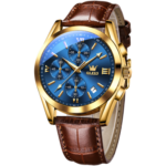 Olevs 2871 Chronograph Watch For Men-Browen Blue