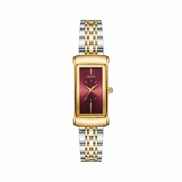 Oliya 928 Ladies Watch-Golden Silver and Red