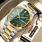 Poedagar 874 Watch For Men-Gold Green