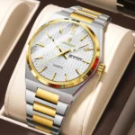 Poedagar 874 Watch For Men-Gold White