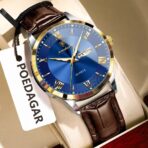 Poedagar 978 Watch For Men-Brown Blue - Image 2