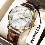 Poedagar 978 Watch For Men-Brown White