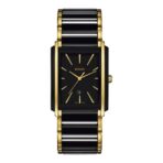 Premium Quality Rado Ceramic Tank Watch-Rose Gold Black 1017