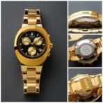 Premium Quality Rado Chronograph Ceramic Watch-Gold Black 1018 - Image 2