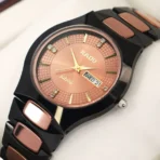 Premium Quality Rado Ceramic Tank Watch-Rose Gold Black 1016 - Image 2