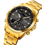 SKMEI 2049 Electronic Dual Display Quartz Watch For Men-Gold