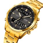 SKMEI 2049 Electronic Dual Display Quartz Watch For Men-Gold