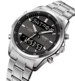 SKMEI 2049 Electronic Dual Display Quartz Watch For Men-Silver