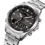 SKMEI 2049 Electronic Dual Display Quartz Watch For Men-Silver