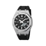 SKMEI 2243 Military Tactical Men’s Watch with LED Backlight & Dual Display-Black Silver