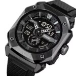 SKMEI 2272 Silicon Strap Sports Analog Digital Watch-Black