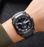 SKMEI 2272 Silicon Strap Sports Analog Digital Watch-Black - Image 3