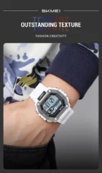 SKMEI 2522 New Electronic Sports Men's Watch-White - Image 2