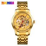 SKMEI 9222 Automatic Mechanical Watch for Men-Full Golden