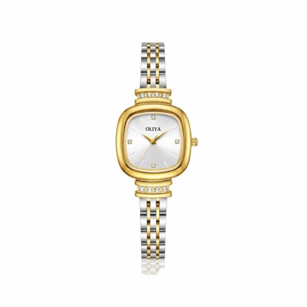 Oliya 856 Woman Watch-Golden Silver and White
