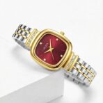 Oliya 856 Woman Watch-Golden Silver and Red - Image 2