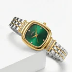 Oliya 856 Woman Watch-Golden Silver and Green - Image 2